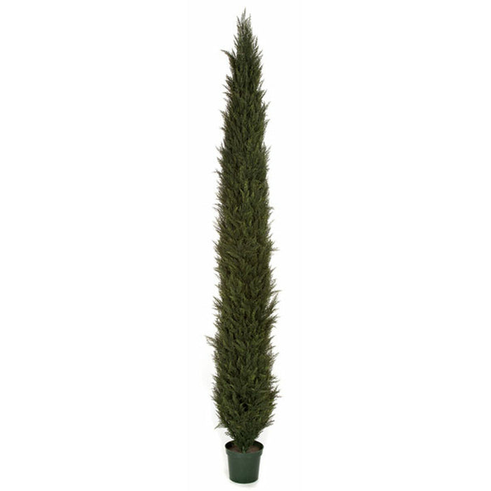 12' UV-Resistant Outdoor Artificial Cypress Cone-Shaped Topiary Tree -Green - AUV150012