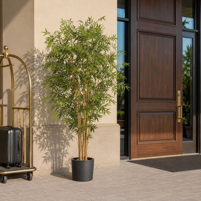 6' Outdoor UV-Resistant Artificial Bamboo Tree w/Pot -Green - AUV161810