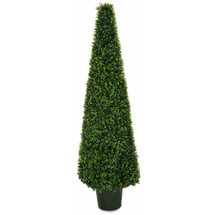 6' UV-Resistant Outdoor Artificial Dwarf Boxwood Cone-Shaped Topiary Tree -Green - AUV181590