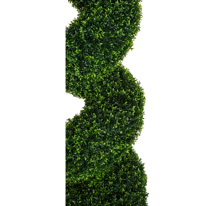6' Outdoor UV-Resistant Artificial Dwarf Boxwood Spiral Topiary Tree w/Pot -Green - AUV186505