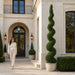 10' Outdoor UV-Resistant Artificial Dwarf Boxwood Spiral Topiary Tree w/Pot -Green - AUV181610