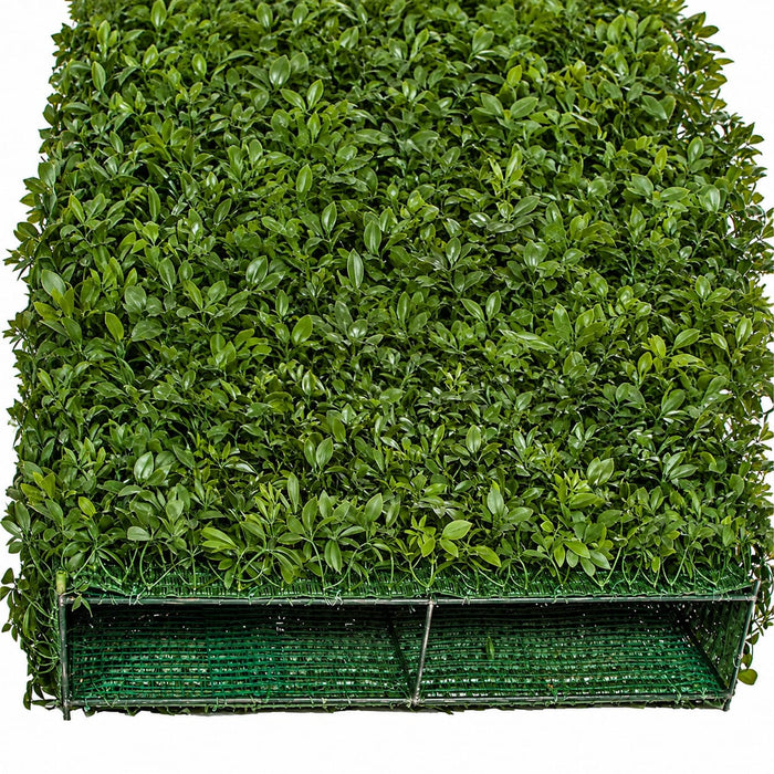 49"Hx48"Wx10"D Outdoor UV-Resistant Artificial Schefflera Leaf Topiary Hedge -2 Tone Green - AUV185750