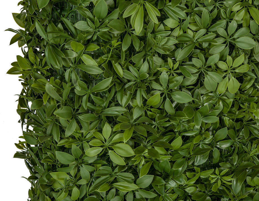 49"Hx48"Wx10"D UV-Resistant Outdoor Artificial Schefflera Leaf Topiary Hedge -2 Tone Green - AUV185750