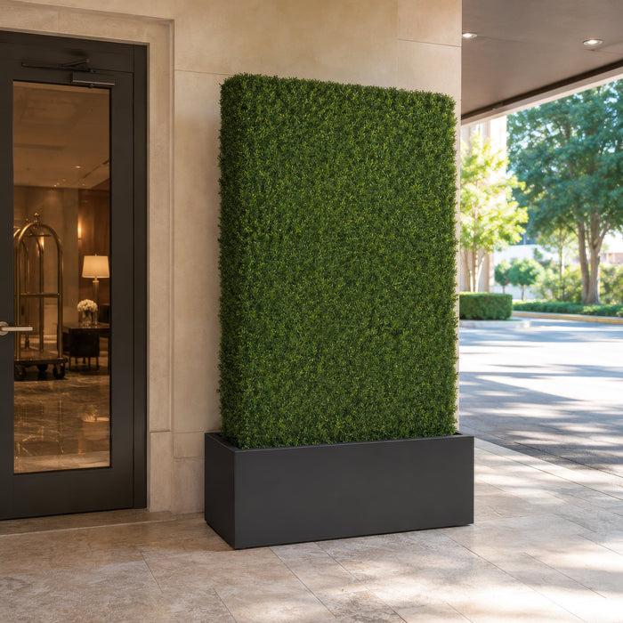72"Hx48"Wx10"D Outdoor UV-Resistant Artificial Taxus Baccata Topiary Hedge -Green - AUV185770