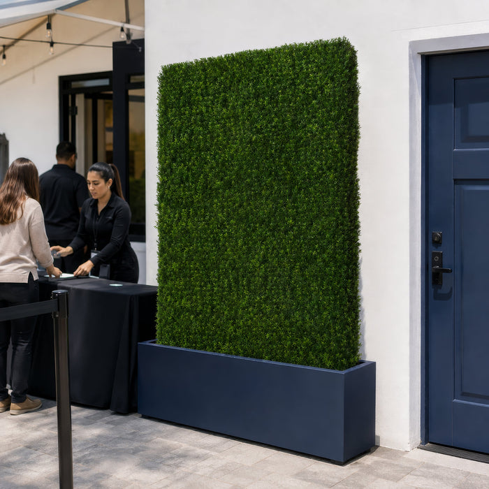 72"Hx48"Wx10"D Outdoor UV-Resistant Artificial Taxus Baccata Topiary Hedge -Green - AUV185770