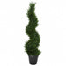 4' Outdoor UV-Resistant Artificial Pond Cypress Spiral Topiary Tree w/Pot -Green - AUV186015