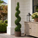 6' Outdoor UV-Resistant Artificial Pond Cypress Spiral Topiary Tree w/Pot -Green - AUV186020