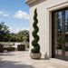 8' Outdoor UV-Resistant Artificial Pond Cypress Spiral Topiary Tree w/Pot -Green - AUV186430
