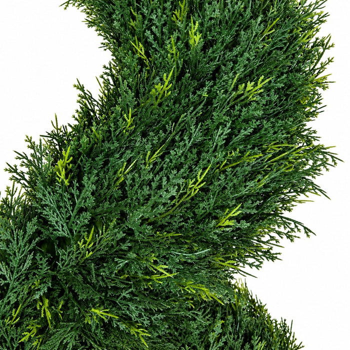10' Outdoor UV-Resistant Artificial Pond Cypress Spiral Topiary Tree w/Pot -Green - AUV186440