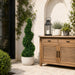 4' Outdoor UV-Resistant Artificial Dwarf Boxwood Spiral Topiary Tree w/Pot -Green - AUV186500