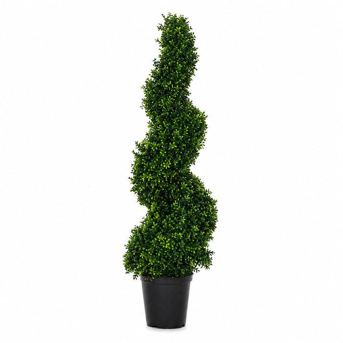 4' Outdoor UV-Resistant Artificial Dwarf Boxwood Spiral Topiary Tree w/Pot -Green - AUV186500