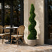 6' Outdoor UV-Resistant Artificial Dwarf Boxwood Spiral Topiary Tree w/Pot -Green - AUV186505