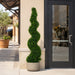 6' Outdoor UV-Resistant Artificial Dwarf Boxwood Spiral Topiary Tree w/Pot -Green - AUV186505