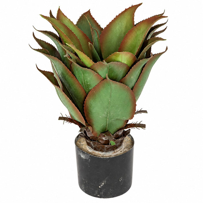 22" Outdoor UV-Resistant Artificial Agave Plant w/Pot -Green/Burgundy (Pack of 2) - AUV-190870