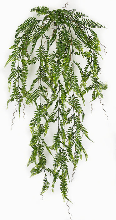 37" Outdoor UV-Resistant Artificial Hanging Fern Leaf Plant -Green (Pack of 12) - AUV-195282