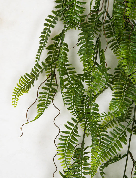 37" Outdoor UV-Resistant Artificial Hanging Fern Leaf Plant -Green (Pack of 12) - AUV-195282