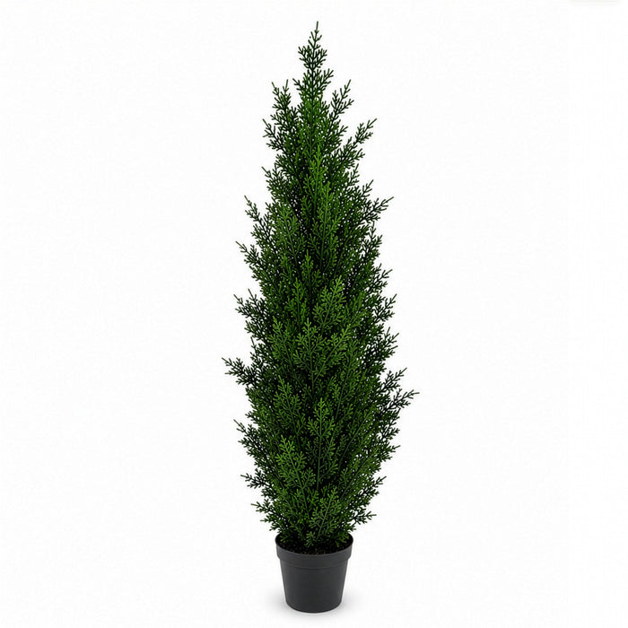 3' Outdoor UV-Resistant Artificial Cedar Cone-Shaped Topiary Tree w/Pot -Green (Pack of 2) - AUV1955