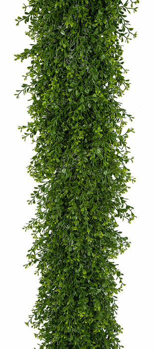 6'6" UV-Resistant Outdoor Artificial Mini Leaf Boxwood Garland -2 Tone Green (pack of 2) - AUV195760