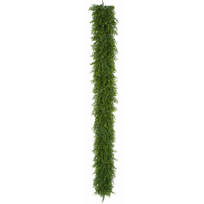 6'6" UV-Resistant Outdoor Artificial Mini Leaf Boxwood Garland -2 Tone Green (pack of 2) - AUV195760