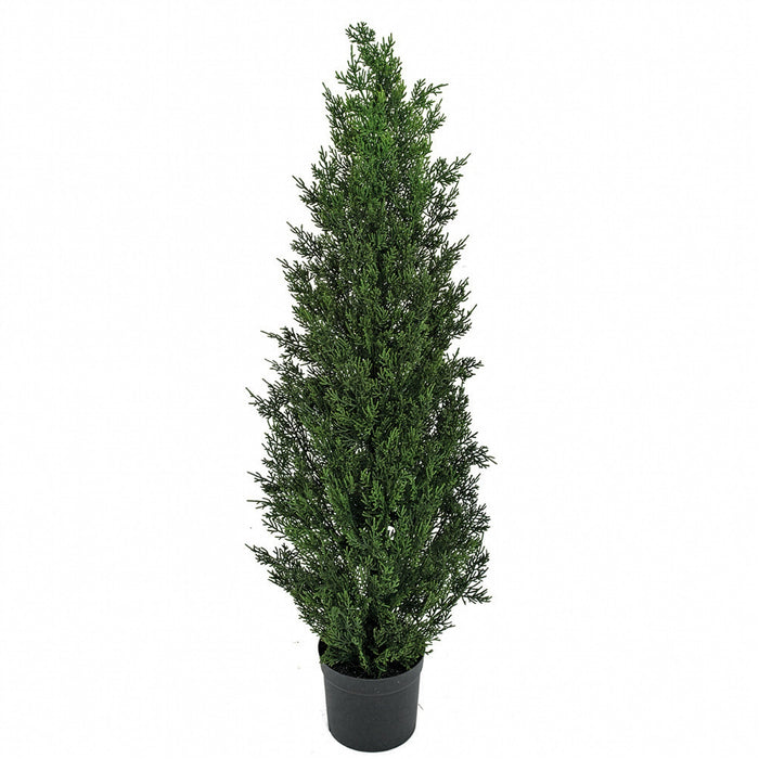 4' Outdoor UV-Resistant Artificial Cedar Cone-Shaped Topiary Tree w/Pot -Green - AUV1960