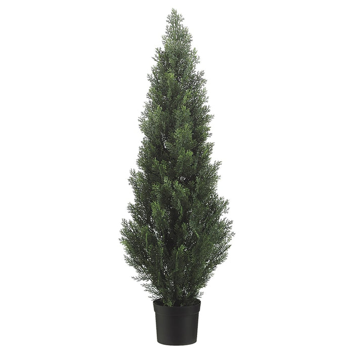 4' UV-Resistant Outdoor Artificial Cedar Cone-Shaped Topiary Tree w/Pot -Green - AUV1960