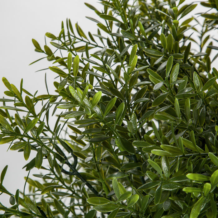 2' Outdoor UV-Resistant Artificial Podocarpus Ball-Shaped Topiary w/Pot -Green - AUV197080