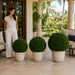 26"Hx22"W Outdoor UV-Resistant Artificial Japanese Boxwood Ball-Shaped Topiary w/Pot -Green - AUV197130