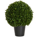 24"Hx19"W Outdoor UV-Resistant Artificial Japanese Boxwood Ball-Shaped Topiary w/Pot -Green - AUV197120