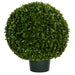 32"Hx27"W Outdoor UV-Resistant Artificial Japanese Boxwood Ball-Shaped Topiary w/Pot -Green - AUV197140