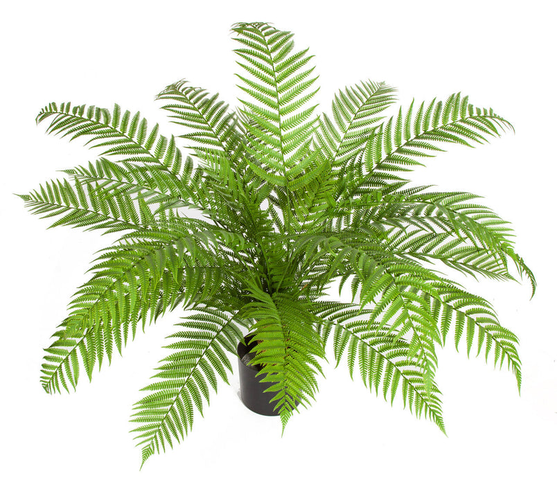30"Hx48"W Outdoor UV-Resistant Artificial Alsophila Fern Leaf Plant w/Pot -Green - AUV-197350