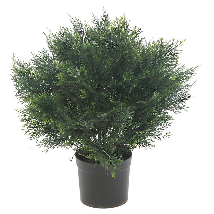 17" Outdoor UV-Resistant Artificial Cedar Plant w/Pot -Green (Pack of 2) - AUV-250240