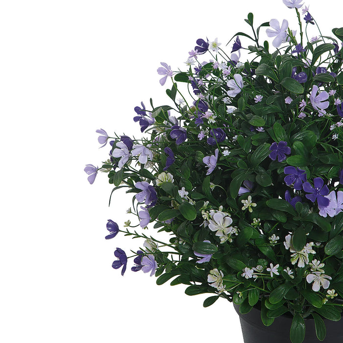 19" Outdoor UV-Resistant Artificial Baby's Breath Flower Plant w/Pot -Purple/Lilac (Pack of 2) - AUV-250265