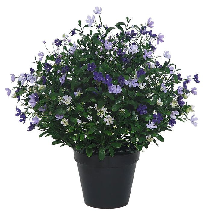 19" Outdoor UV-Resistant Artificial Baby's Breath Flower Plant w/Pot -Purple/Lilac (Pack of 2) - AUV-250265
