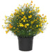 21" Outdoor UV-Resistant Artificial Baby's Breath Flower Plant w/Pot -Yellow/Orange (Pack of 2) - AUV-250295