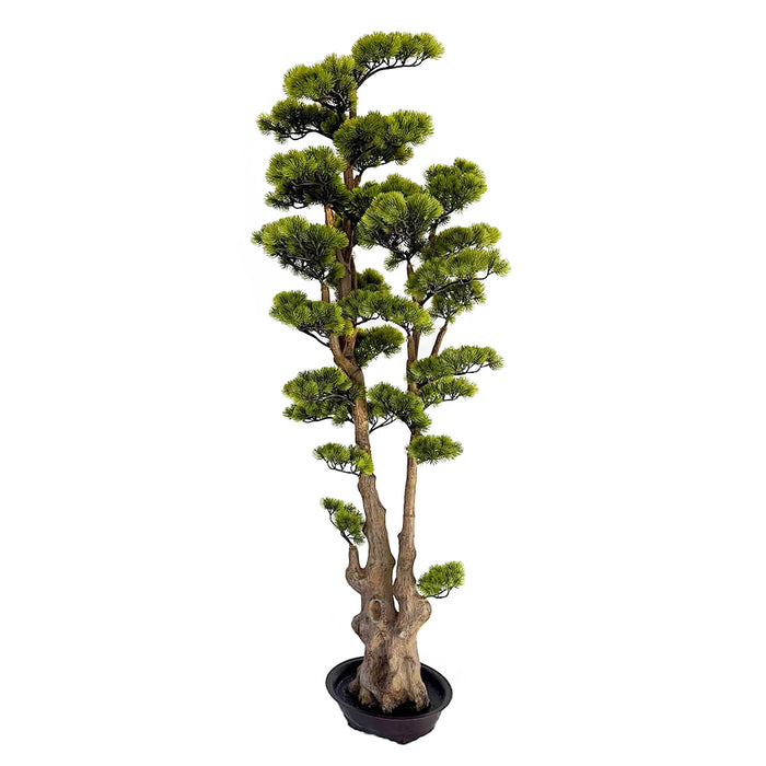 5'6"Hx24"W Outdoor UV-Resistant Artificial Cypress Bonsai Tree w/Planter -Green - AUV-251000