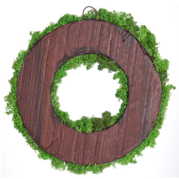 18" Artificial Moss Hanging Wreath -Green (pack of 4) - AWM151-GR