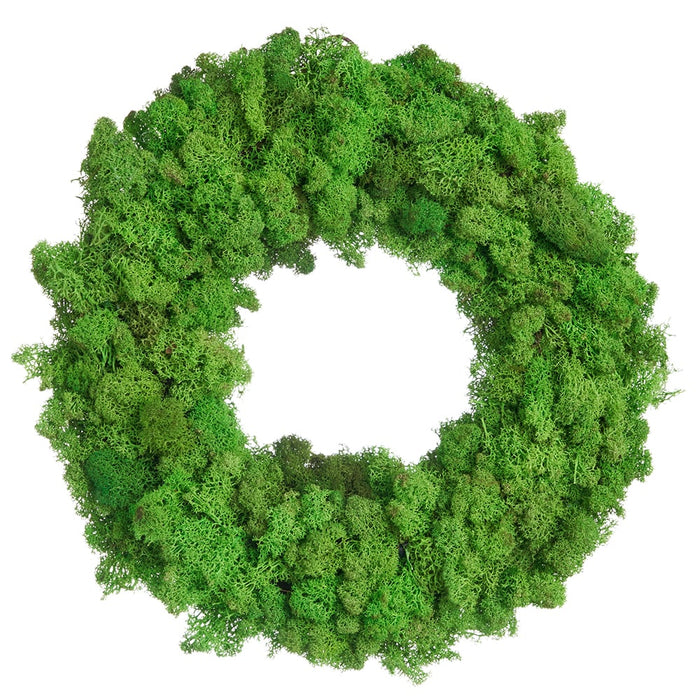 18" Artificial Moss Hanging Wreath -Green (pack of 4) - AWM151-GR