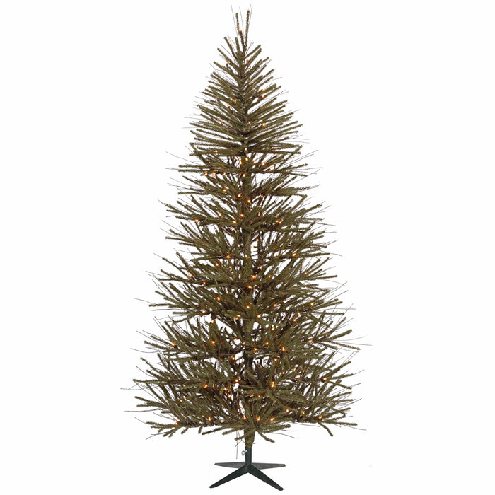 6'Hx40"W Vienna Twig Artificial Christmas Tree, LED Pre-Lit -Brown/Green - B167661LED