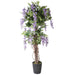 5' Multi Vine Trunk Wisteria Flower Silk Tree w/Pot -Purple - SAFB116TU-PU