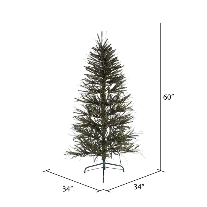 5'Hx34"W Vienna Twig Artificial Christmas Tree, Unlit -Brown/Green - B167650
