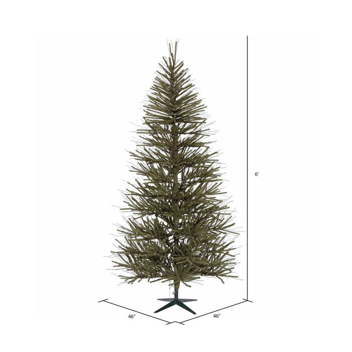 6'Hx40"W Vienna Twig Artificial Christmas Tree, Unlit -Brown/Green - B167660