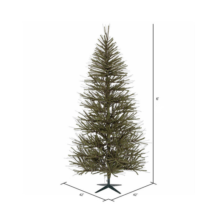 7'Hx46"W Vienna Twig Artificial Christmas Tree, Unlit -Brown/Green - B167670