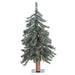 2'Hx16"W Natural Trunk With Bark Alpine Artificial Christmas Tree, LED Pre-Lit -Green - B907321LED