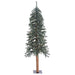 5'Hx25"W Natural Trunk With Bark Alpine Artificial Christmas Tree, LED Pre-Lit -Green - B907351LED
