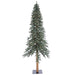 9'Hx56"W Natural Trunk With Bark Alpine Artificial Christmas Tree, LED Pre-Lit -Green - B907396LED