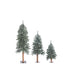 4'Hx25"W Set Of Natural Trunk With Bark Alpine Artificial Christmas Trees, Unlit -Green - B907305