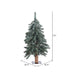 2'Hx16"W Natural Trunk With Bark Alpine Artificial Christmas Tree, Unlit -Green - B907320