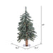 2'Hx16"W Natural Trunk With Bark Alpine Artificial Christmas Tree, LED Pre-Lit -Green - B907321LED
