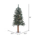 3'Hx22"W Natural Trunk With Bark Alpine Artificial Christmas Tree, LED Pre-Lit -Green - B907331LED