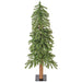 4'Hx25"W Natural Trunk With Bark Alpine Artificial Christmas Tree, Unlit -Green - B907340